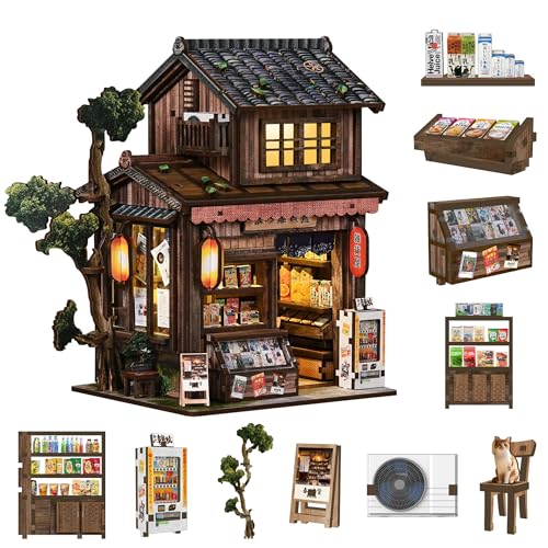 Roroom DIY Miniature House Kit, Cozy Japanese Izakaya Dollhouse Kit - color: Kasuga Grocery Store