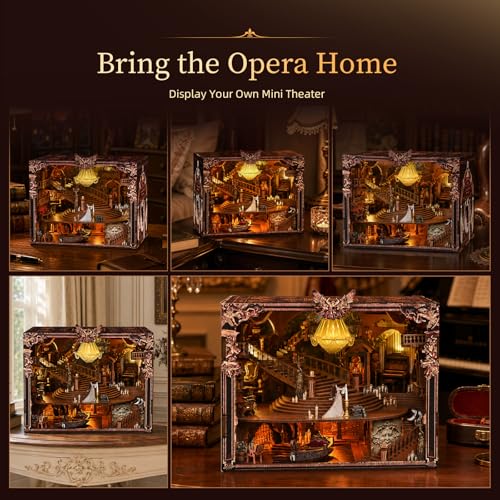MiniCity Phantom of the Opera DIY Book Nook Kit for Adult, 3D Wooden Puzzle