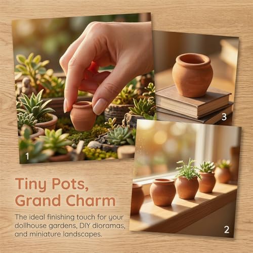 Abaodam 8pcs Mini Ceramic Flower Pot Mini Plant Pots for Succulents Tiny Desktop Planters for Office Home Balcony Garden Decor Cute Small Clay Planter Set