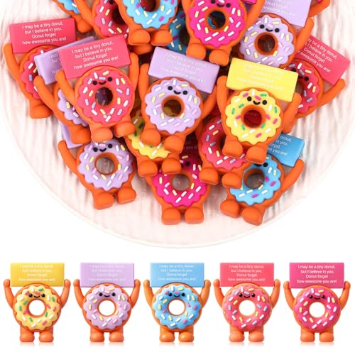 Gejoy 25 Pcs Mini Rubber Donut Toys Positive Mini Donuts Figures - style: Donut