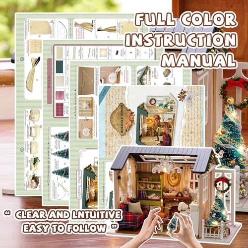 Kisoy Romantic and Cute Dollhouse Miniature DIY House Kit Creative Room Perfect DIY Gift for Friends,Lovers and Families (Sunny Holiday Time) - color: Sunny Holiday Time
