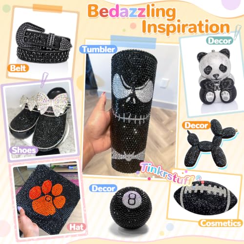 TINKRSTUFF 36000Pcs Black Rhinestones Bedazzling Kit - color: Black, size: Large Pack with Glue