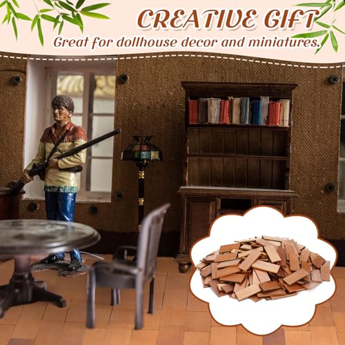 400 Pcs Miniature Dollhouse Flooring 1: 12 Scale, Light Brown - color: Light Brown