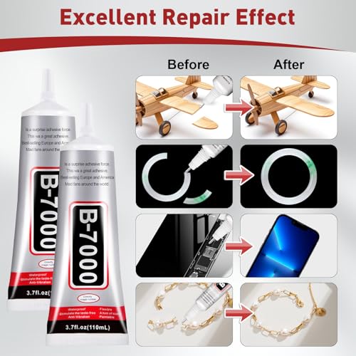 3 PCS 110ml B7000 Rhinestone Glue Clear, Bedazzling Glue for Craft, Jewelry - size: 110ml 3pcs