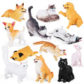 SIENON 12PCS Mini Dogs & Cats Figures, Cute Realistic Pet Animal Toys - size: 12 Pieces Mini Dog and Cat