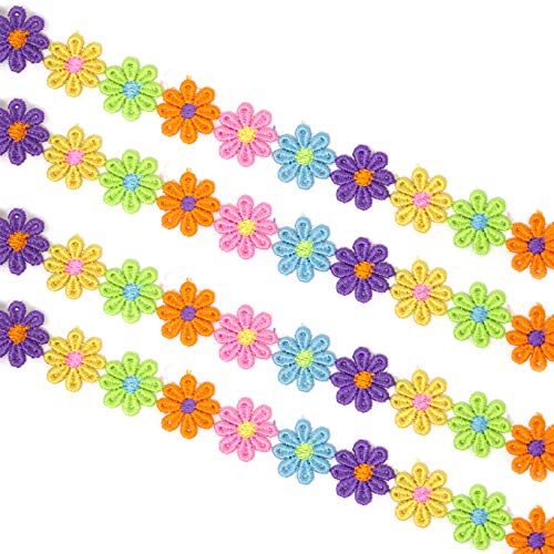 Honbay 5 Yards Decorating Lace Embroidered Trim Ribbons for Sewing or Craft Decoration (Flower A) - color: Flower A
