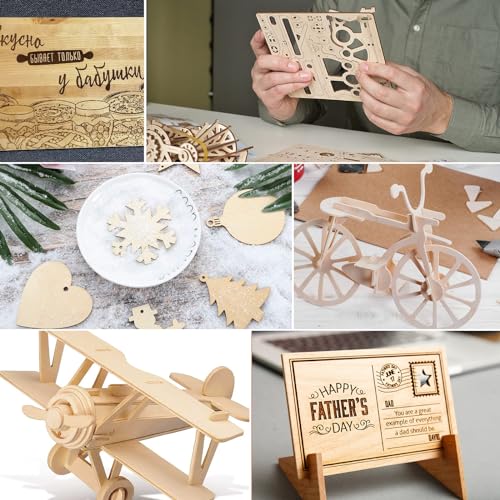 10Pcs 16 x 12 x 1/8 Inch Baltic Birch Plywood Sheets 3mm Unfinished Plywood Sheet for Arts and Crafts, Painting, Pyrography, Wood Engraving, Wood Burning, Laser, Architectural Models
