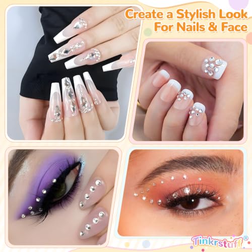 TINKRSTUFF 36000Pcs Silver Rhinestones Bedazzling Kit - color: Silver Clear, size: Large Pack with Glue
