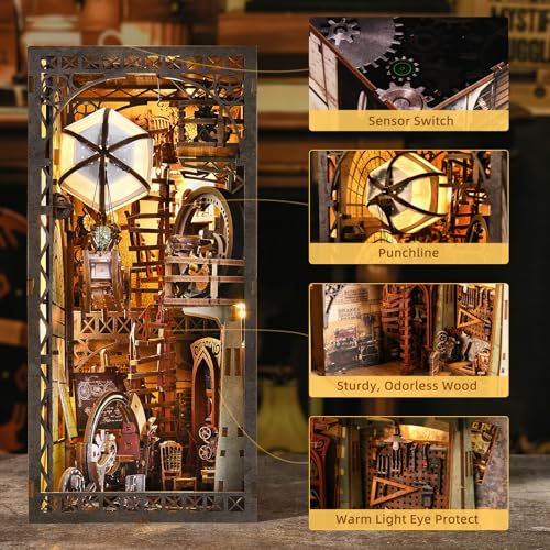 TOYQI Book Nook Kit for Adult, DIY Miniature Dollhouse Kit, Airship Model - color: Uncle's Warehouse