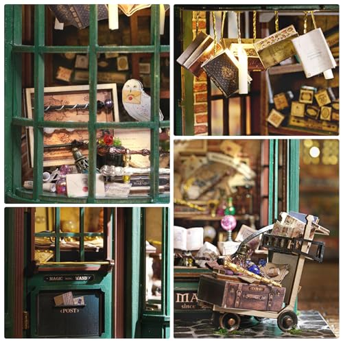 GuDoQi DIY Miniature House Kits, DIY Miniature Dollhouse Kit with Furniture, Tiny House Kits 1:24 Scale, Creative DIY Crafts for Adults Teen, Christmas Birthday Gifts, Magic Shop - color: Magic Shop