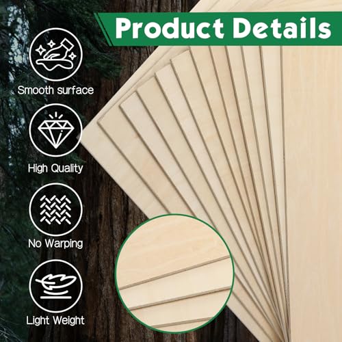 4 Pack Basswood Sheets 1/16x12x12 Inch,1/16 Basswood for Laser Cutting & Engraving, Thin Wooden Sheets, Unfinished Wood for Crafts, Plywood Sheets for Models Making, Wood Burning and Painting. - size: 4P 12x12x1/16in