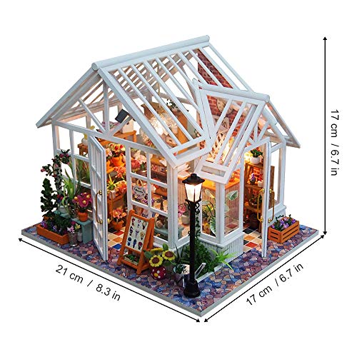 GuDoQi DIY Miniature Dollhouse Kit, Tiny House kit with Music, Miniature House Kit 1:24 Scale, Great Handmade Crafts Gift for Birthday Christmas, Beautiful Flower Shop - color: Beautiful Flower Shop