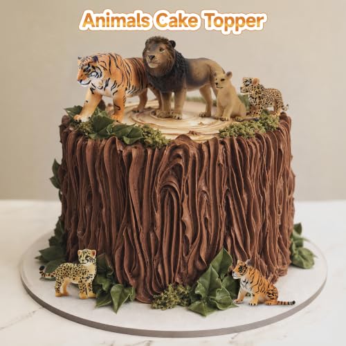 Toymany 8PCS Realistic Lion Tiger Cheetah Leopard Figurines Toy - style: 8PCS Jungle Animals