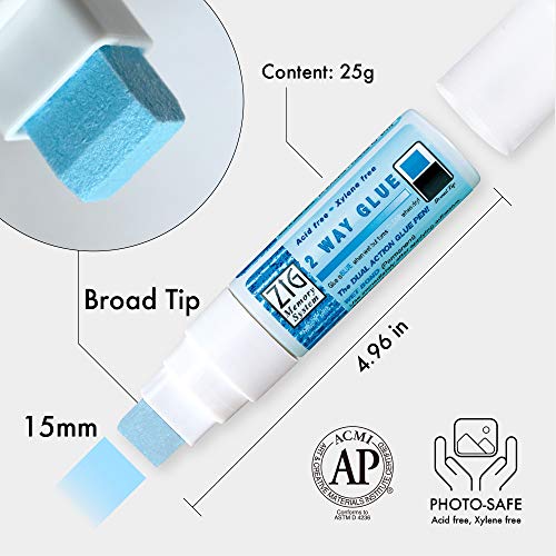 Kuretake Zig 2 Way Glue Stick Pen,15mm Broad Tip, Made in Japan - style: 1 pcs.