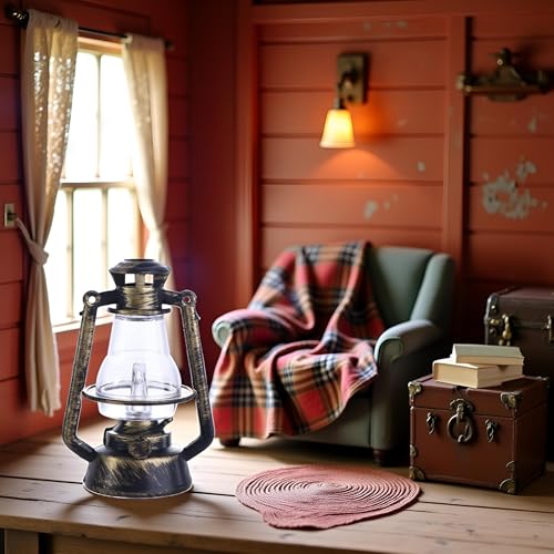 GANPUB Miniature Lantern Mini Kerosene Lamp Light Dollhouse Decoration Accessories, 1:12 Dollhouse Miniature Kerosene Lamp,Dollhouse Accessories(Type 2-with Light)
