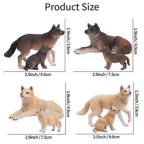 Toymany 8PCS Wolf Figures Forest Animals Toy Figurines - Realistic Jungle Zoo Animal Figurines，Educational Toy Cake Toppers Christmas Birthday Gift for Kids Boys Girls - style: 8PCS Wolf