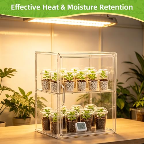 Mini Greenhouse Indoor with Magnetic Door, L-2tier-1pcs - size: L-2tier