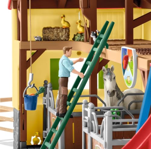 Schleich Farm World - 82Pc Horse Stable Playset - Kids Ages 3+ | 42485