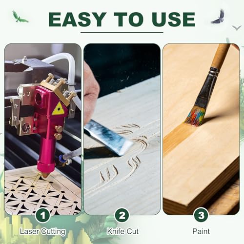 HARFINGTON 4pcs 2mm Basswood Plywood Sheet 16"x16"x3/32 Thin Plywood Board - size: 16"x16"x3/32"(2mm Thick)