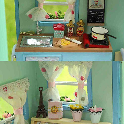 MAGQOO Wooden Dollhouse Miniature with Furniture DIY Dollhouse Kit DIY House Kit Tiny House Kit with Voice Control and Music Movement 1:18 Scale Creative Room Idea(Time Travel) - color: Time Travel