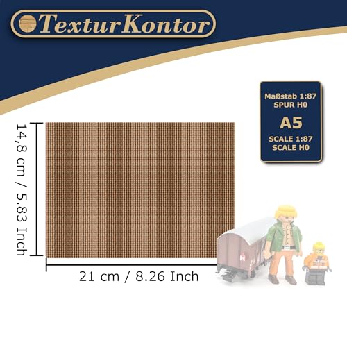 3 Sheets Self-Adhesive Decorative Film Roof Tiles for Model Making in Scale 1:87 Scale H0 (UK: 3.5 mm Scale) (Roman Roof Shingles) - color: Roman Roof Shingles
