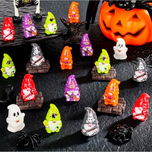 60 Pcs Halloween Mini Gnomes Figurines 6 Style Resin Miniature Gnomes Table Decoration - color: Halloween