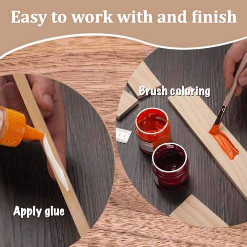 Wooden Dowels for Crafts, Wood Strips Trim Wood Slats Planks for Wall 1/4" × 2" × 12", 15 PCS Dowel Rods Wooden Sticks for Crafts, Unfinished Hardwood Sticks Flat Lumber Boards for Woodworking - size: 1/4x2x12 in - 15PCS