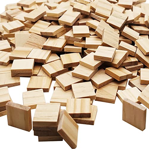 XYSMZM 100 Pcs Wood Blank Letter Tiles, Unfinished Wood Pieces