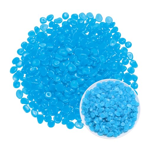 M METERXITY 1000-Pack Glow in The Dark Rocks, 0.43" Resin Outdoor Garden Decorations Luminous Pebbles Stones for Garden Plants/Aquarium/Backyard Path, Aquarium Gravel [Dark Blue] - color: Dark Blue