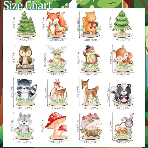 16 Pcs Woodland Animals Table Centerpieces Baby Shower Decoration