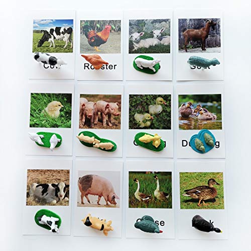 MEROCO Montessori Farm Animals Matching Cards Kids Preschool Toys - style: Farm Animal