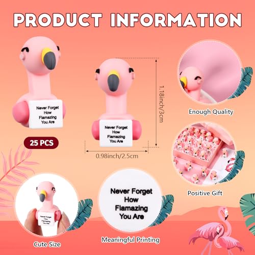 Gejoy 25 Pcs Mini Rubber Flamingo Toys Positive Mini Flamingos Figures - style: Flamingo