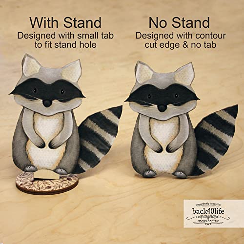 Back40Life Forest Critters Painted Wooden Animal Cutout Shapes (Small + Stands (Bundle of 8)) - size: Small + Stands (bundle of 8)