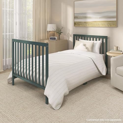 Dream On Me Synergy 4-in-1 Convertible Mini Crib, Small Crib, Olive - color: Olive