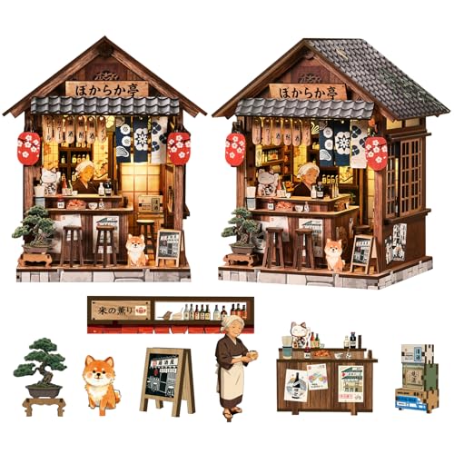 Roroom DIY Miniature House Kit, Japanese Izakaya Tavern Dollhouse Kit - color: The Mellow Pub