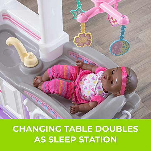 Step2 Love & Care Deluxe Baby Doll Nursery Playset for Kids, Combined Kitchen and Changing Station, Includes Toy Accessories, Easy to Assemble, Toddlers Ages 2 - 6 Years Old, Lavender - color: Lavender