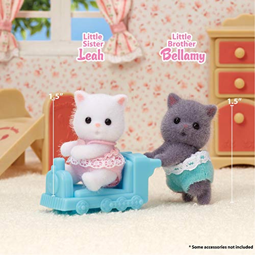 Calico Critters Persian Cat Twins - Two Collectible Figures & Pushcart Accessory Included - style: Persian Cat Twins