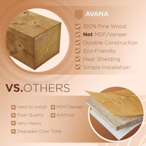 Avana Rustic Fireplace Mantle Shelf 60 Inches - Handcrafted Wood Mantles for Over Fireplace - Wall Mounted Farmhouse Fireplace Mantel Shelf - Floating Fireplace Mantels 60 Inch X 8 X 5 Rustic Natural - color: Rustic Natural, size: 60 X 8 X 5
