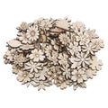 100 PCS Unfinished Wood Flowers Wood Slice Leaf Pattern Cutouts Mini Wooden Handmade Craft Decoration Supplies DIY Art Project Wooden Pieces Scrapbook Embellishments