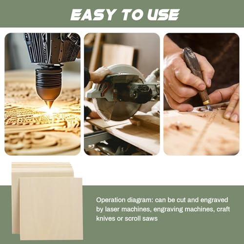 12 Pack Plywood Sheets, 4" x 4"x 0.39" Basswood Sheets - color: 12 Pack, size: 4" x 4"x 0.39"