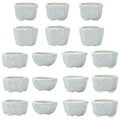 Bonsai Planter 1.8 inch (4.5cm) Mini Succulent Glazed Pots Set of 18 Gray White - color: Gray White