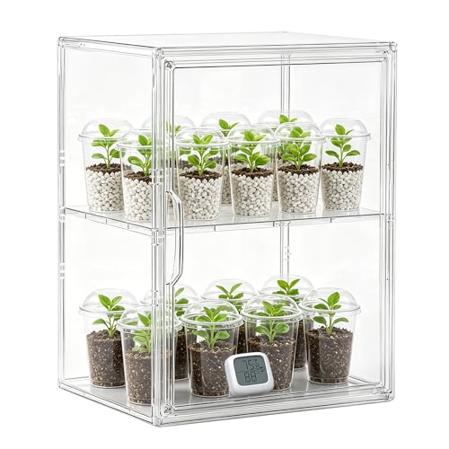 Mini Greenhouse Indoor with Magnetic Door, L-2tier-1pcs - size: L-2tier
