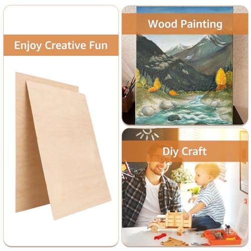 10Pcs 16 x 12 x 1/8 Inch Baltic Birch Plywood Sheets 3mm Unfinished Plywood Sheet for Arts and Crafts, Painting, Pyrography, Wood Engraving, Wood Burning, Laser, Architectural Models