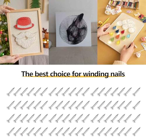 Tiny Wooden Nails for DIY Craft Projects, Antique Drawer Repairing, Mini Boxes Decorative Accessories[Set of 200pcs] (1×8mm, Silver) - color: Silver, style: 1*8mm