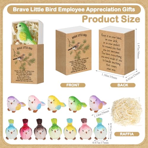 Yookeer 24 Sets Emotional Resin Bird Gifts Positive Resin Animal Birds - color: Multicolored, size: Bird