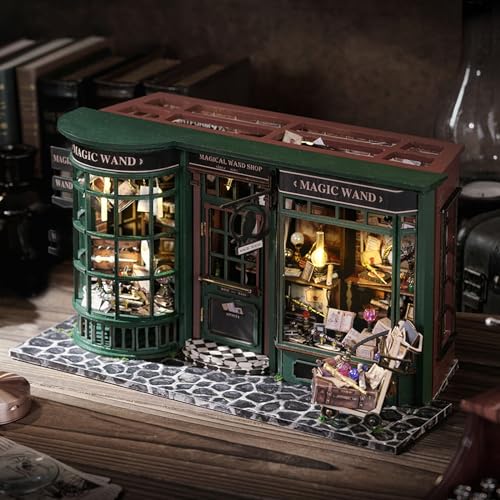 GuDoQi DIY Miniature House Kits, DIY Miniature Dollhouse Kit with Furniture, Tiny House Kits 1:24 Scale, Creative DIY Crafts for Adults Teen, Christmas Birthday Gifts, Magic Shop - color: Magic Shop
