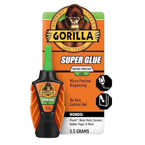 Gorilla Micro Precise Super Glue Gel, Cyanoacrylate, Clear, 5.5g - size: Pack of 1, style: Gel