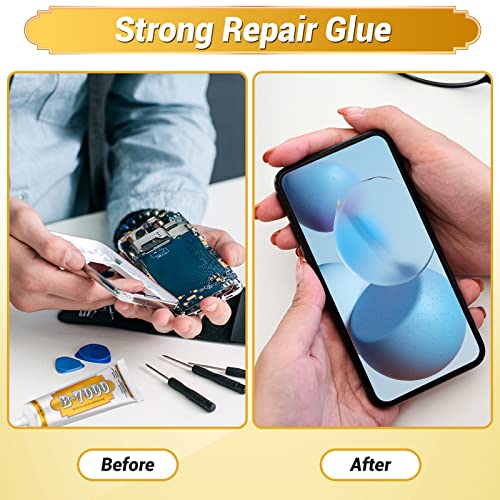 B7000 Fabric Glue with Precision Tips, Upgrade Industrial Strength Adhesive B-7000 Glue Clear for Jewelry Crafts DIY, Metal, Stone, Rhinestone Gems Gel, Glass, Fabric, Cell Phone Repair (50 ML) - color: 1 x50ML/ 2.1fl oz