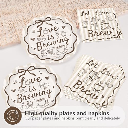 100Pcs Love Is Brewing Bridal Shower Party Decorations Serves 50 - style: Rustic