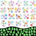 Marsrut 100Pcs Luminous Mini Resin Animals Bulk, 10 Random Styles Glow in the Dark Tiny Figurines Set, Small Little Charms for Fairy Garden, Miniature Dollhouse, Home, Office, Party Favor & DIY Decor
